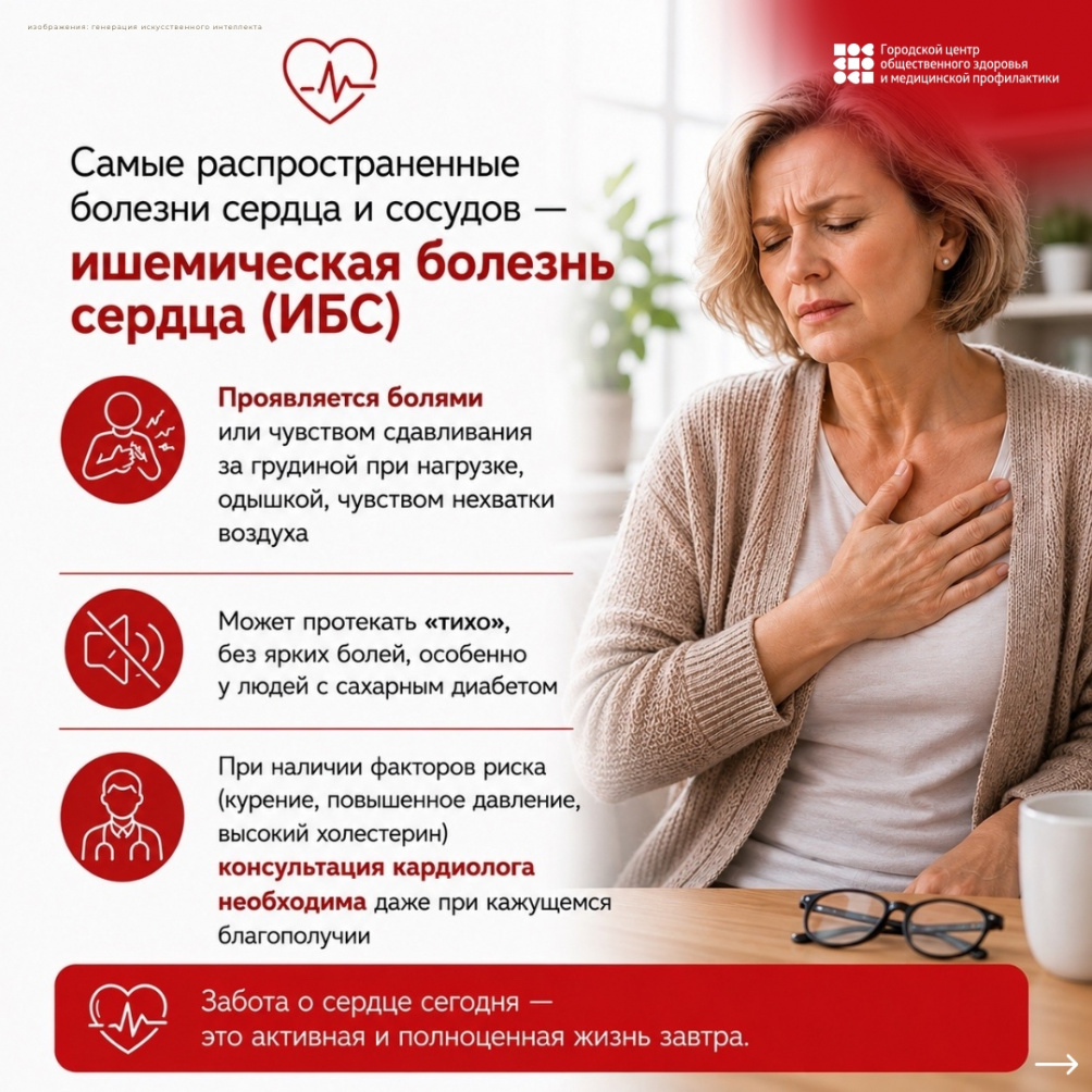 Самые распространённые болезни сердца и сосудов